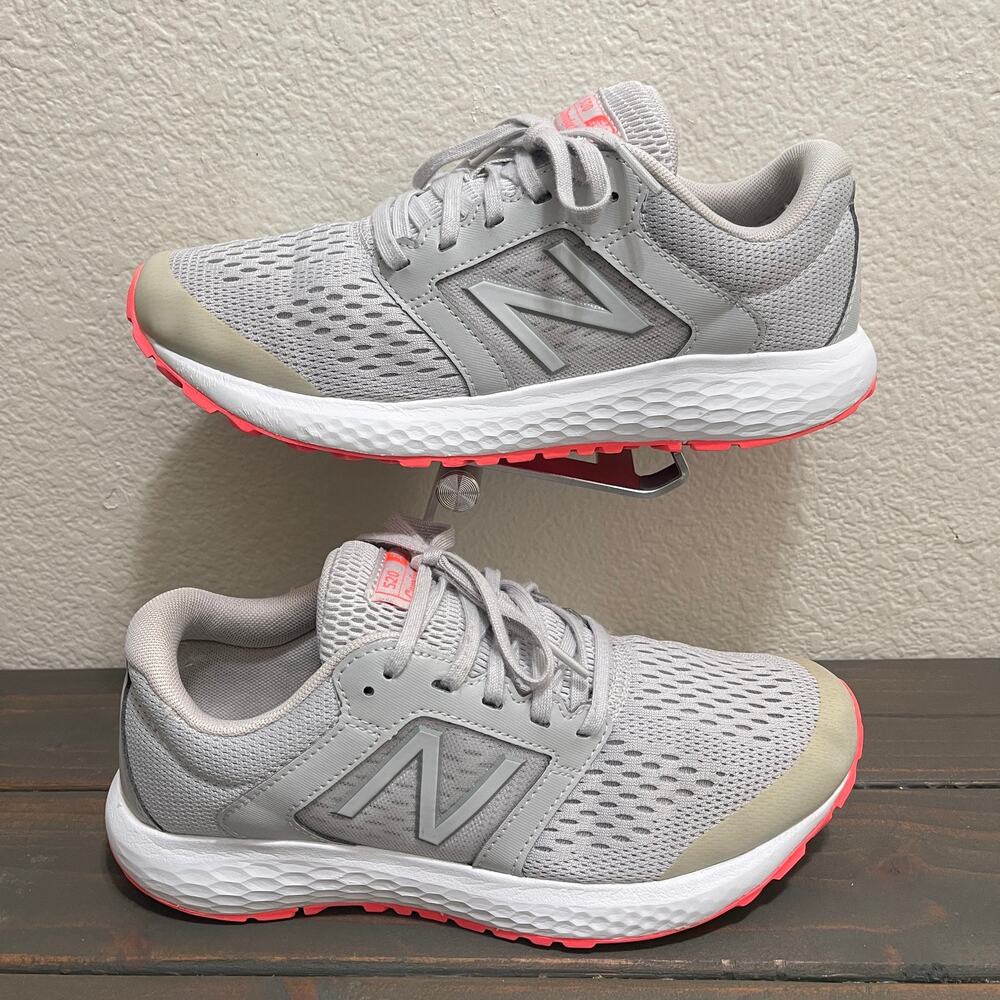 Size 8.5 New Balance 520v5 Women’s Gray  White Sneakers Coral Outsole W520LS5